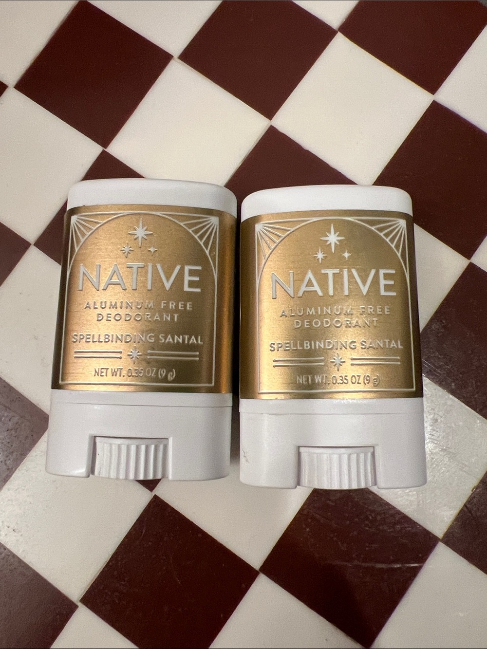 2 New Native Spellbinding Santal mini travel size deodorant